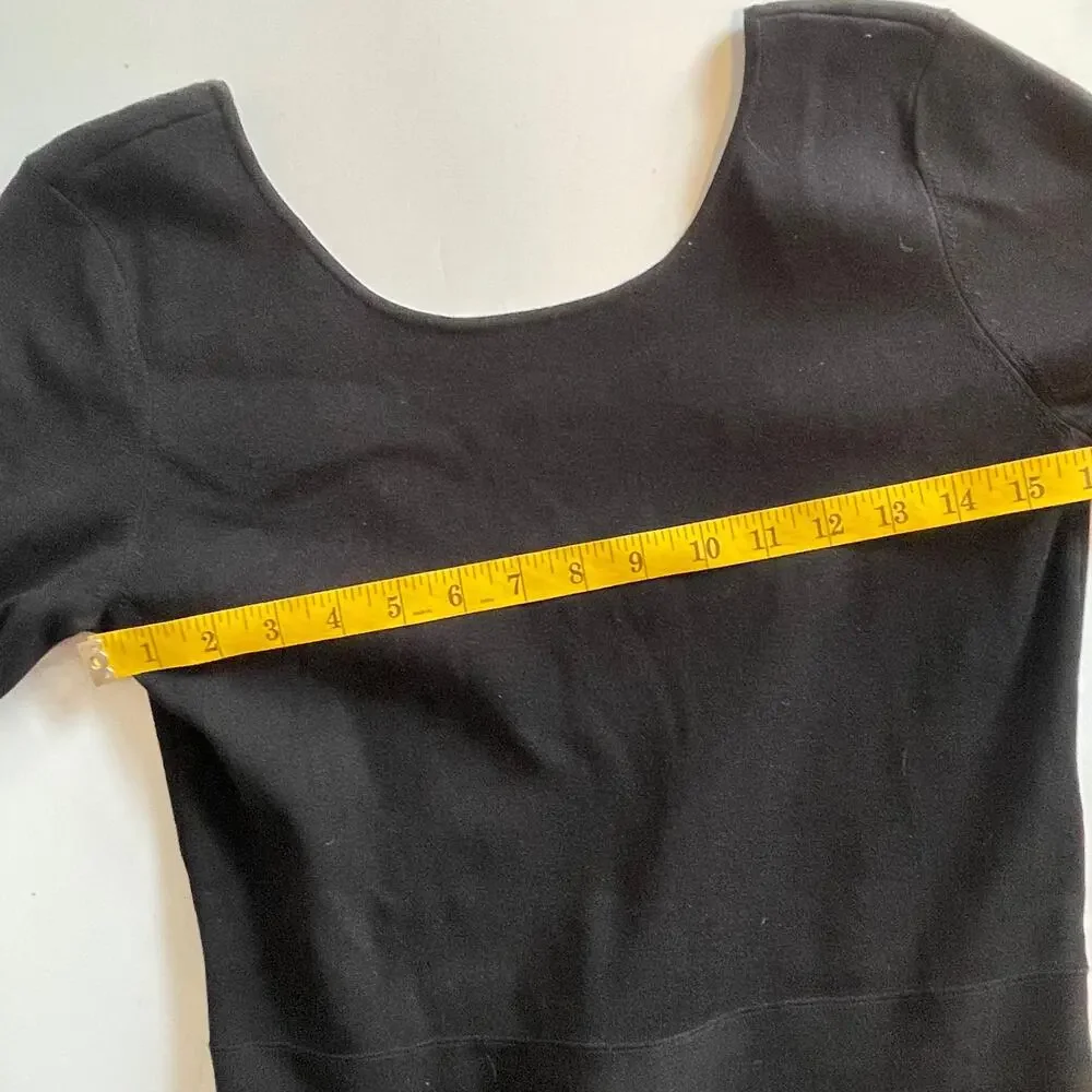 Tory Burch Black Thea Dress Womens Size Medium Ribbed Knit Sweater Flattering
